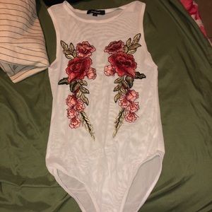 Sheer white bodysuit